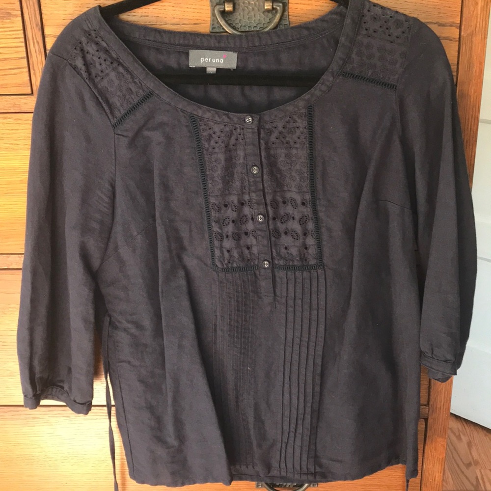 Beautiful Marks & Spencer’s linen blend navy top